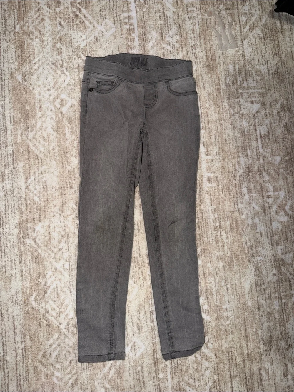 Justice Girls Grey Stretch Jeggings
